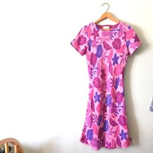 Ice Retro Botanical Midi Dress 90s Print Flowers